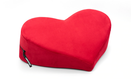 Liberator Heart Wedge Positioning Pillow — Red Microvelvet, 18 x 14 x 7 - L2000