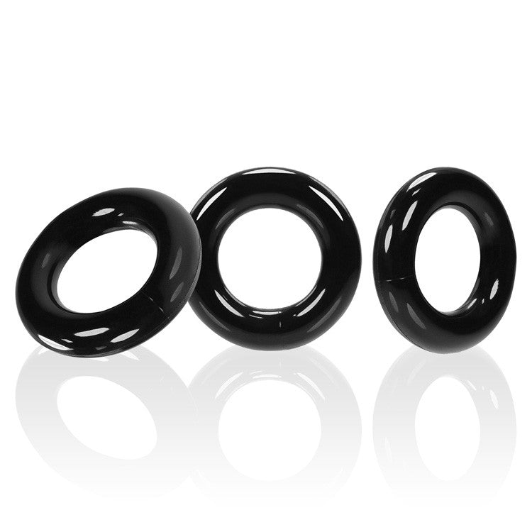 OXBALLS Willy Rings 3-Pack Super-Stretch Cockrings, Black - OX-3047-BLK