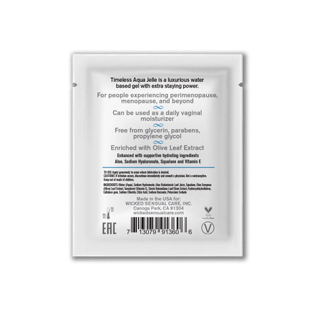 Wicked Simply Timeless Aqua Jelle Lubricant Sachet, 6 ml - WK840
