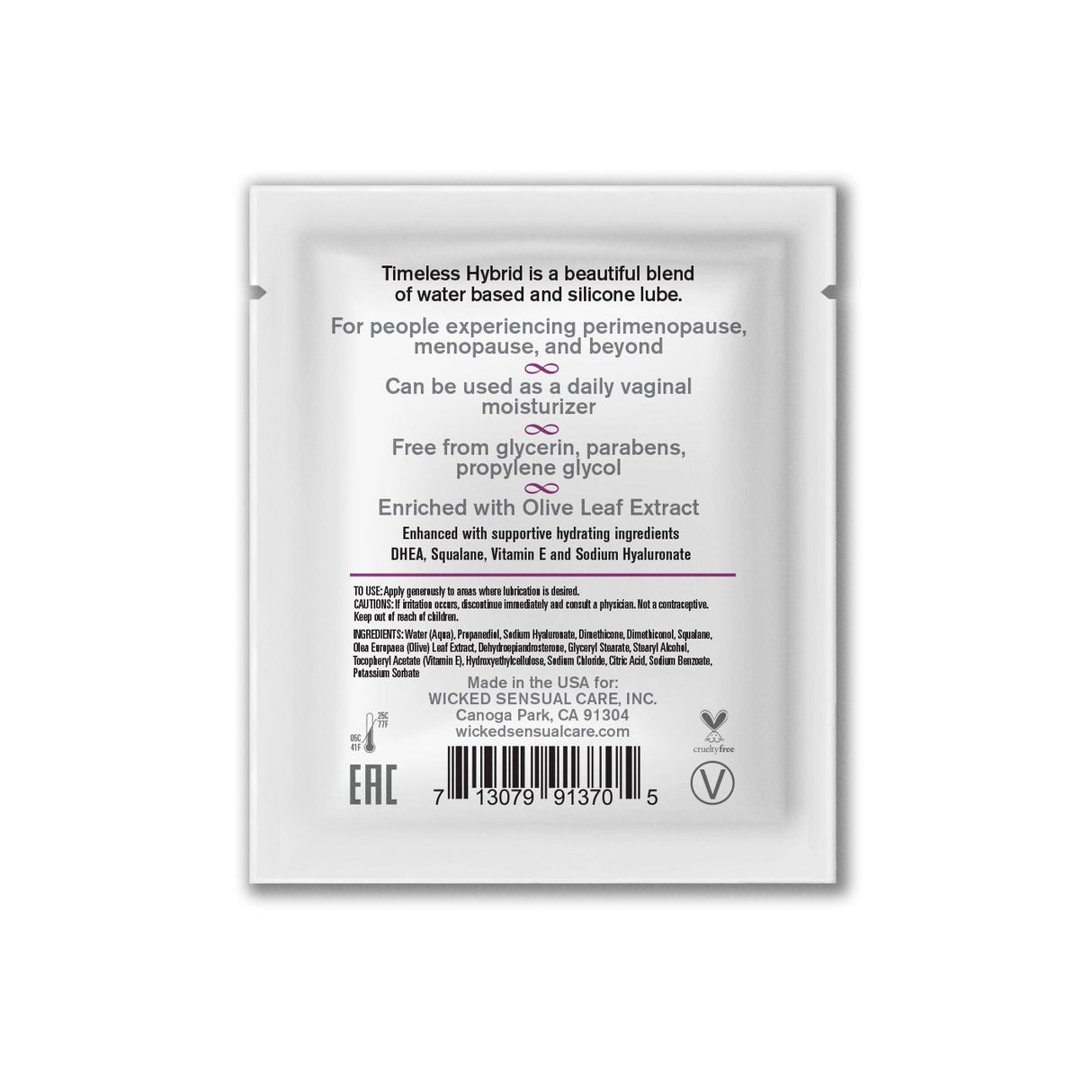 Wicked Simply Timeless Hybrid Lubricant Sachet, 6 ml - WK850