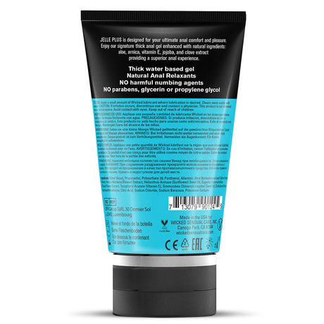 Wicked Jelle Plus Anal Lubricant — Thick Water-Based Gel, 4 oz - WS-90124