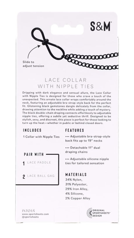 Lace Collar With Nipple Ties