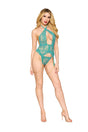 Dreamgirl Short Garter Slip & G-String Set — Agate, One Size - DG-13686AQOS