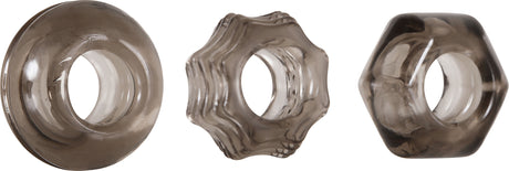 Evolved Novelties Triple Thick Cock Rings — 3-Pack Assorted Shapes - ZE-CR-3237-2