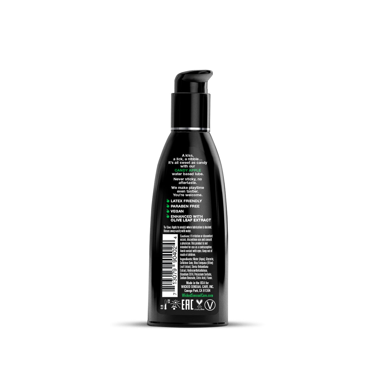 Wicked AQUA Candy Apple Water-Based Lubricant, 2 oz - WS-90402