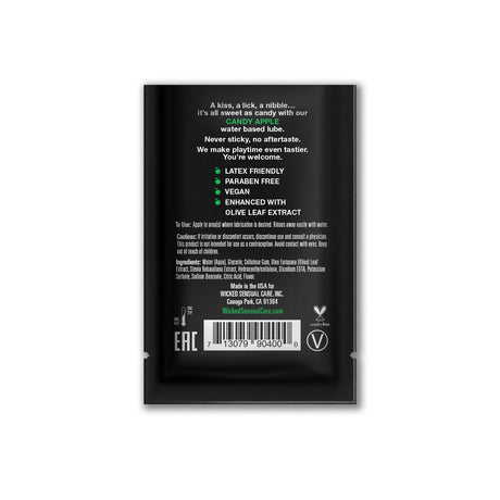 Wicked AQUA Candy Apple Sachet — Water-Based Flavored Lubricant - WK327