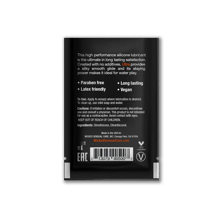 Wicked Ultra Fragrance-Free Silicone Lubricant Sachet - WK101