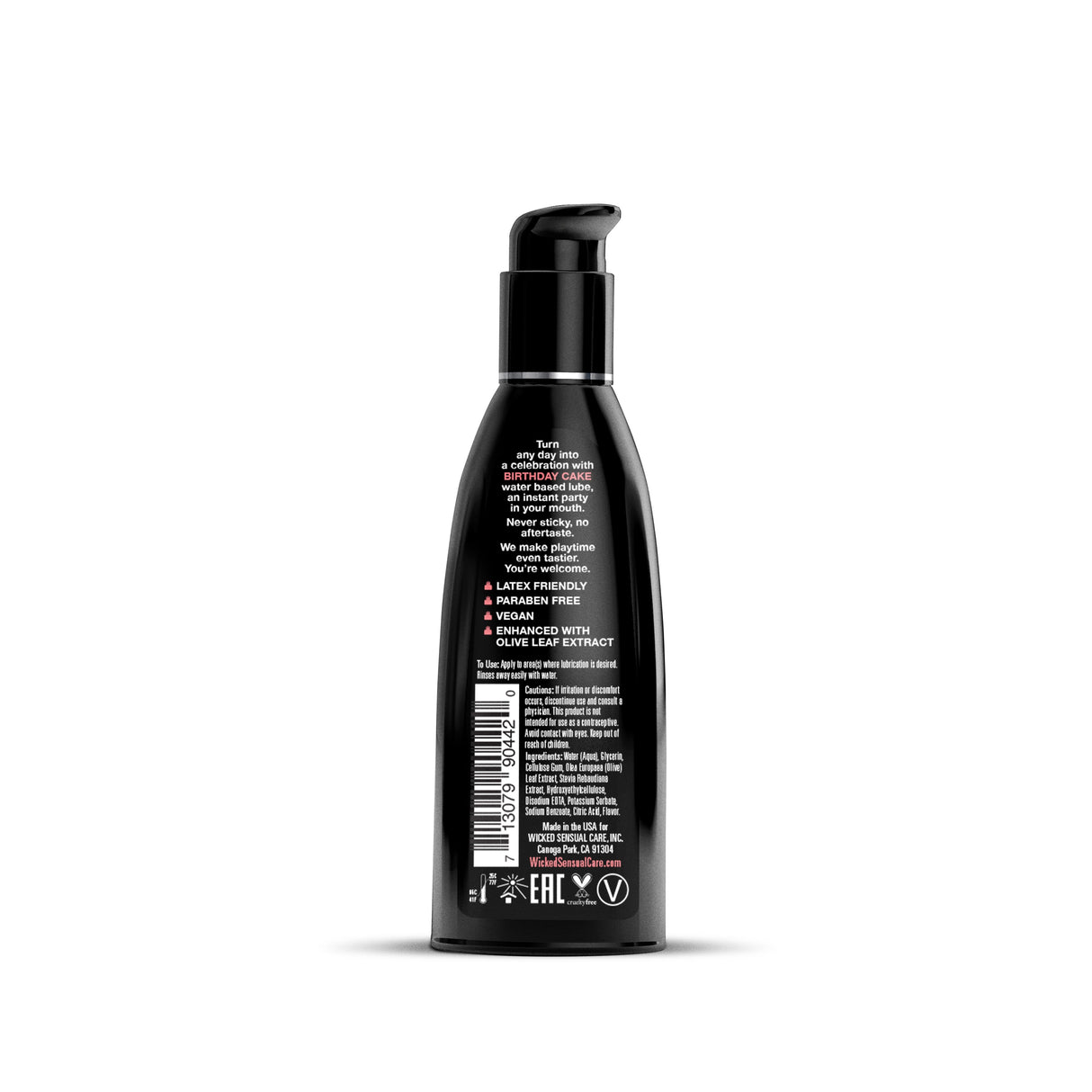 Wicked Aqua Water-Based Lubricant, Birthday Cake Flavor, 2 oz - WS-90442