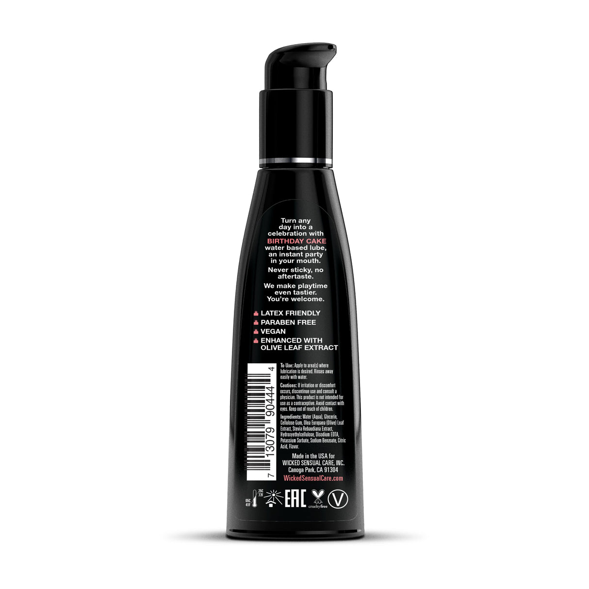 Wicked AQUA Birthday Cake Water-Based Flavored Lubricant, 4 oz - WS-90444