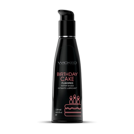 Wicked AQUA Birthday Cake Water-Based Flavored Lubricant, 4 oz - WS-90444