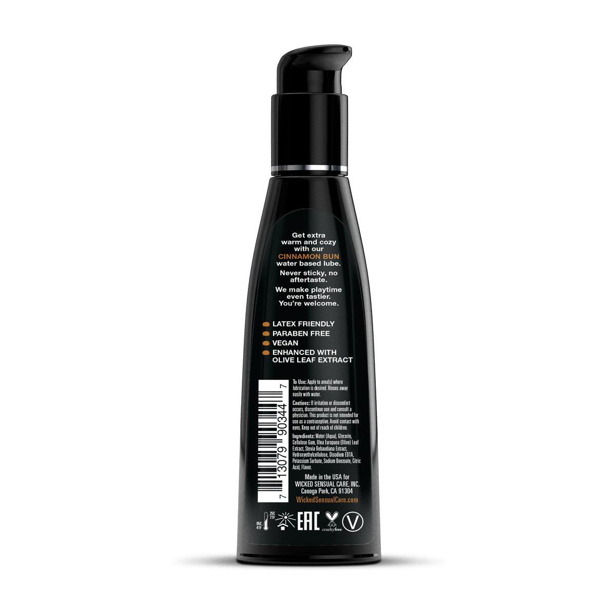 Wicked AQUA Cinnamon Bun Water-Based Flavored Lubricant, 4 oz - WS-90344