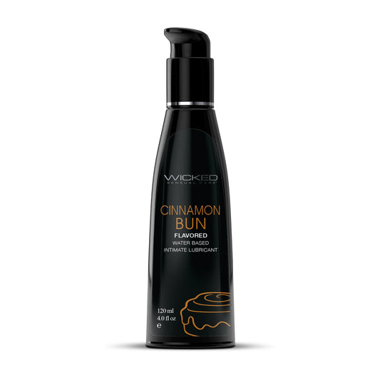 Wicked AQUA Cinnamon Bun Water-Based Flavored Lubricant, 4 oz - WS-90344