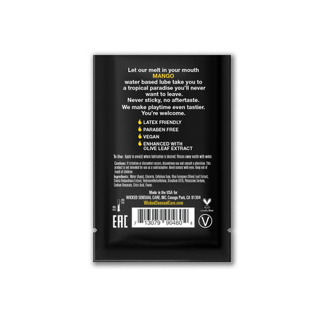 Wicked AQUA Mango Water-Based Lubricant Sachet — 0.10 fl oz - WK334