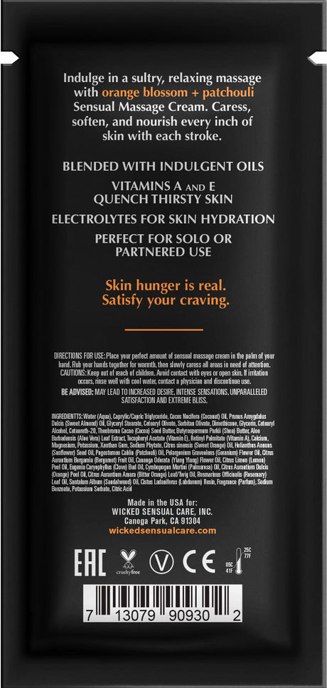 Wicked Orange Blossom + Patchouli Sensual Massage Cream .34 oz - WK820