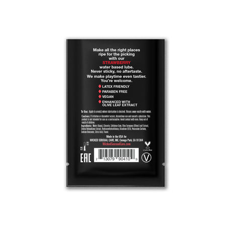 Wicked Aqua Strawberry Water-Based Personal Lubricant - WK333