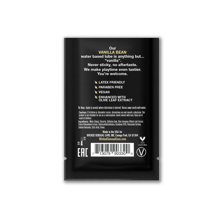 Wicked Aqua Vanilla Bean Lubricant Sachet — 3 ml - WK310