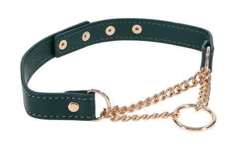 Sportsheets Indica Day Collar — Emerald Faux Leather, 15–19 in - SS10226
