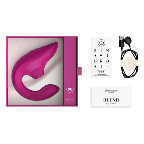 Womanizer Blend Vibrant Pink Dual-Stimulation Rabbit Vibrator - WZ2968