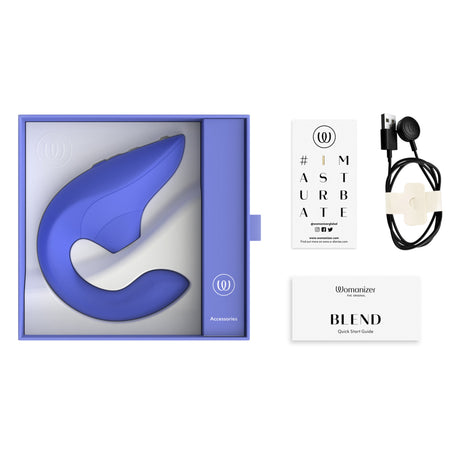 Womanizer Blend Rabbit Vibrator — Vibrant Blue - WZ3766