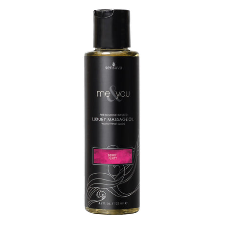 Sensuva Me & You Luxury Massage Oil — Berry Flirt (4.2 fl oz) - SEN-VL455