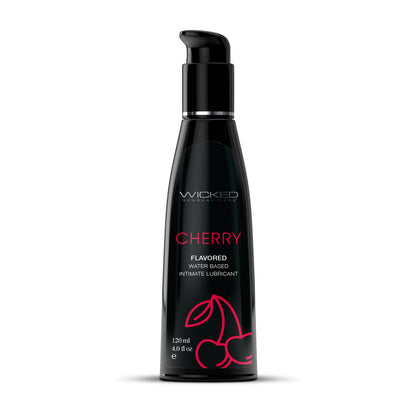 Aqua Cherry Flavored Water Based Intimate Lubricant - 4 Fl. Oz. by Wicked Sensual Care