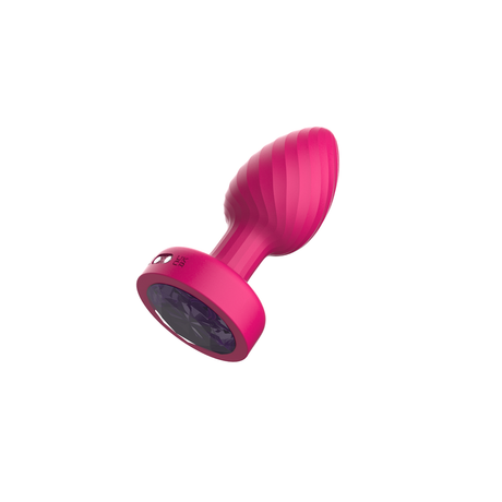 Viben Twila Twirling Light-Up Vibrating Anal Plug with Purple Gem & Pink Heart Remote - VB-CC9159