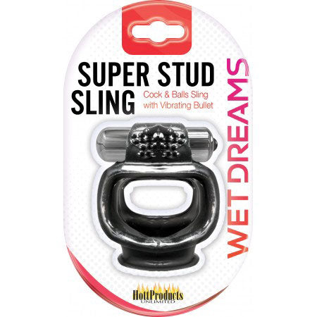 Hott Products Wet Dreams Super Stud Sling — Black 4.5in Sleeve - HTP2935