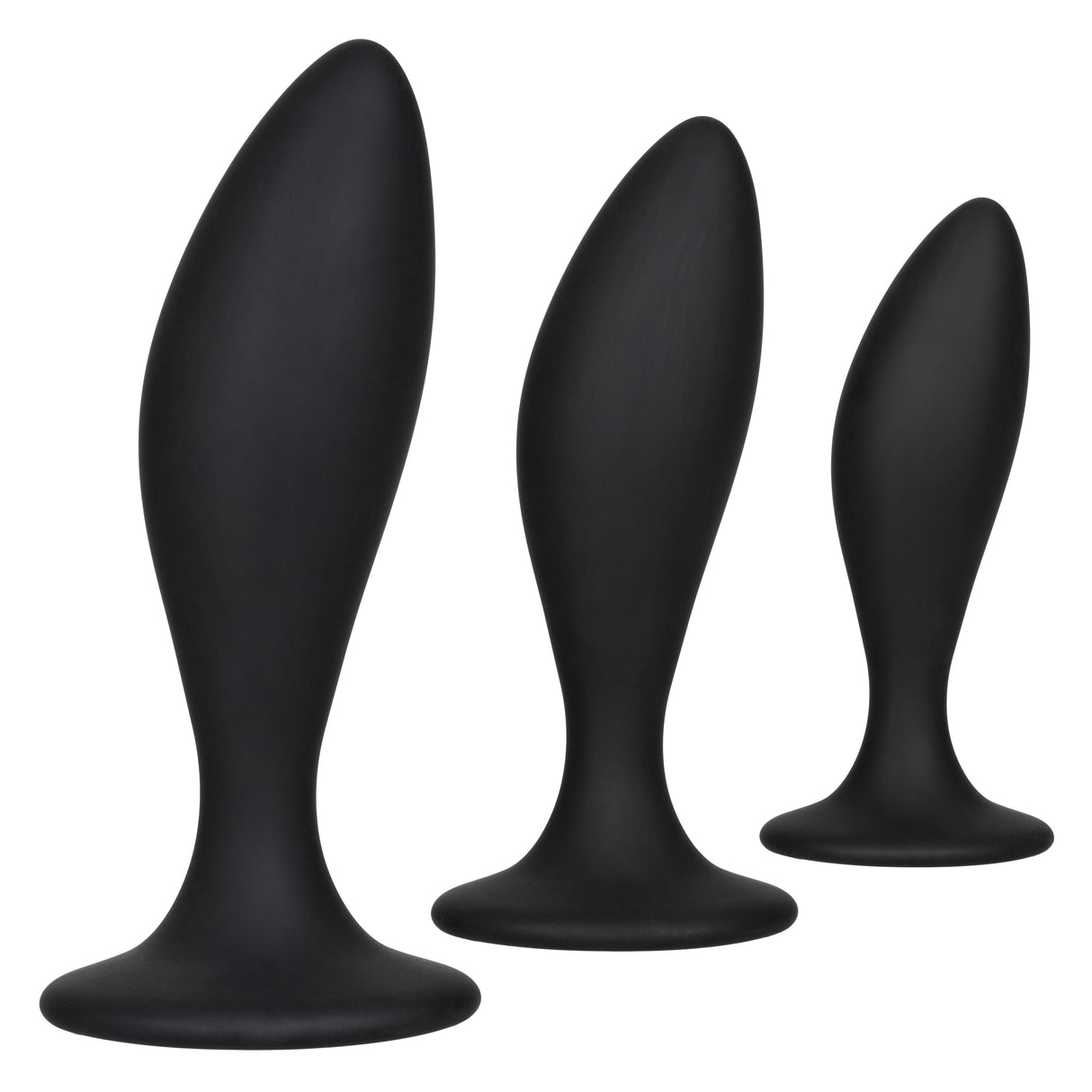 CalExotics Silicone Anal Curve Kit — 3-Pack Curved Plugs - SE0410202