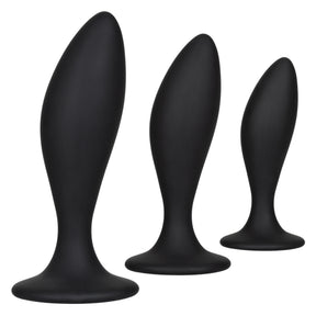 CalExotics Silicone Anal Curve Kit — 3-Pack Curved Plugs - SE0410202