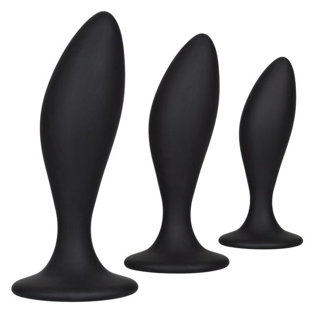 CalExotics Silicone Anal Curve Kit — 3-Pack Curved Plugs - SE0410202