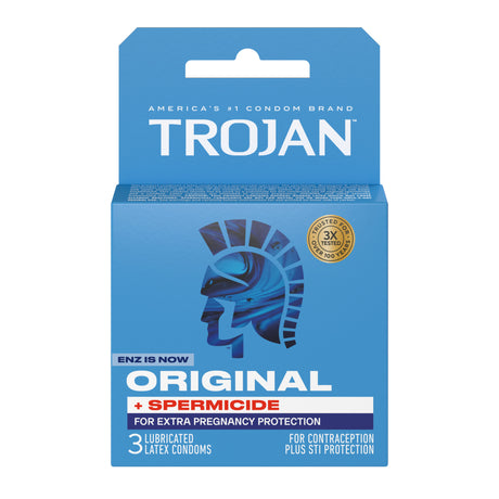 Trojan Enz Armor Spermicidal Lubricated Condoms - 3 Pack