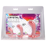 Doc Johnson Crystal Jellies Curved Anal Trainer Set, Pink (3-Piece) - DJ0289-68-CD