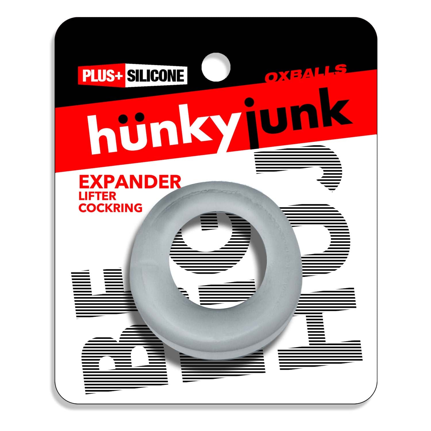 Oxballs Expander Scoop-Style Cock Ring — Clear Steam, 2" (51mm) - HUJ-154-CST