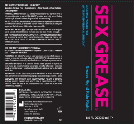 Sex Grease Water Based 8.5 Oz