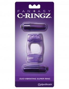 Pipedream Fantasy Duo-Vibrating Super Ring — Purple - PD5863-12