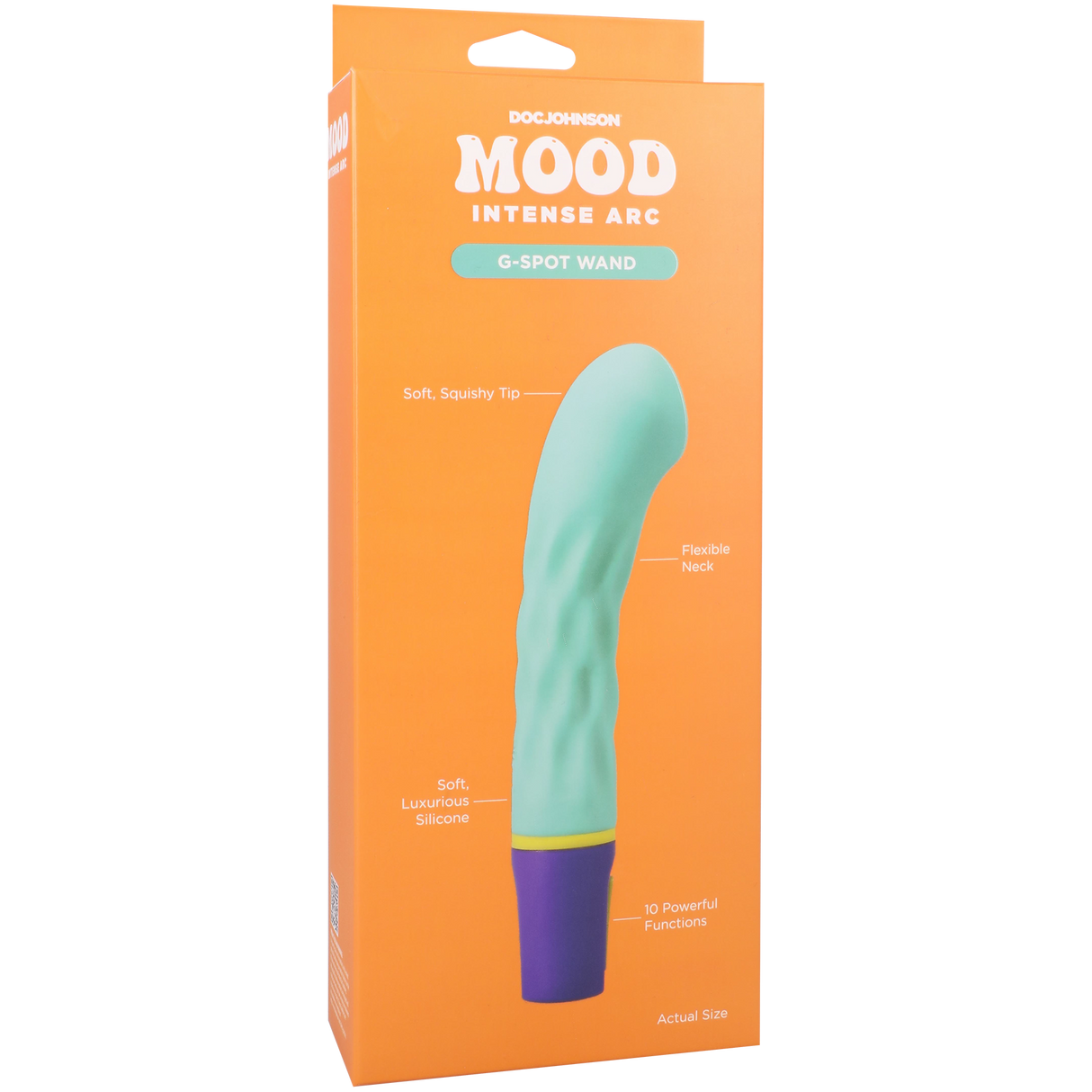 Doc Johnson Mood Intense Arc Vibrator, Teal — 5 in Insertable - DJ1472-04-BX