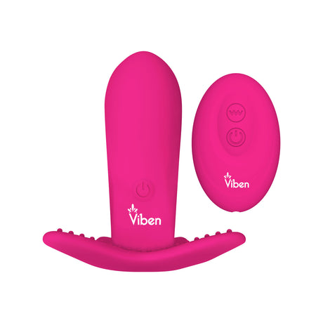 Viben Intrigue Strapless Insertable Butterfly Panty Vibe — Hot Pink - VB-66112