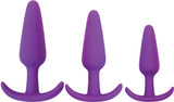 Curve Toys Gossip Rump Rockers — 3-Piece Silicone Anal Trainer, Violet - CN-0104-04-40