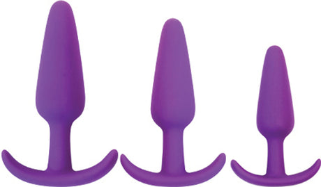 Curve Toys Gossip Rump Rockers — 3-Piece Silicone Anal Trainer, Violet - CN-0104-04-40