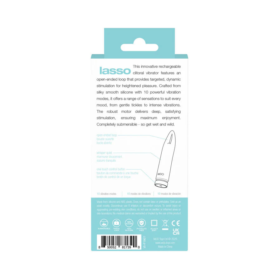 Lasso Rechargeable Clitoral Bullet Vibrator - Turquoise
