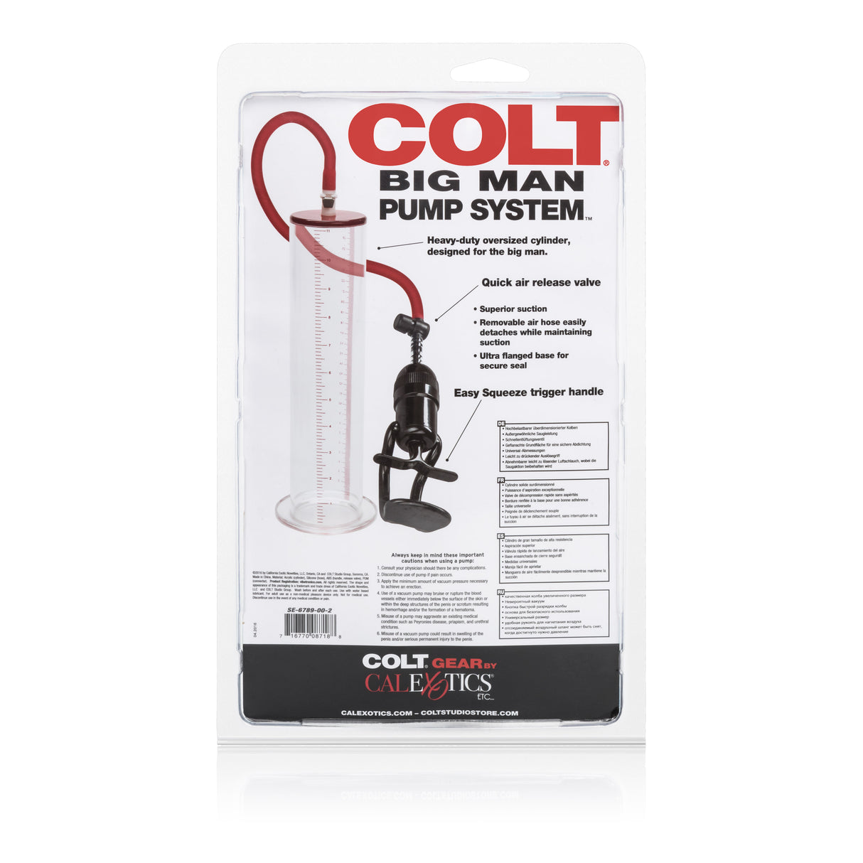 CalExotics Colt Big Man Pump System — Oversized Cylinder & Silicone Hose - SE6789002