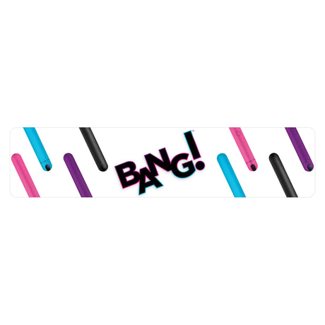 Bang! Display Sign — White Cardstock, 23.7 x 5.4 in - 848518042033