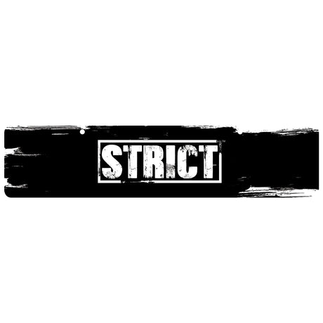 Strict Display Sign — Black Cardstock, 23.7 x 5.4 in - 848518025074