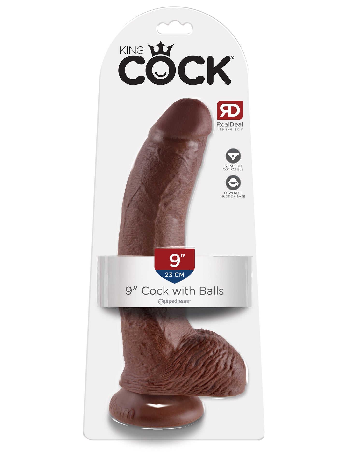 King Cock 9-Inch Cock With Balls - Brown by Pipedream