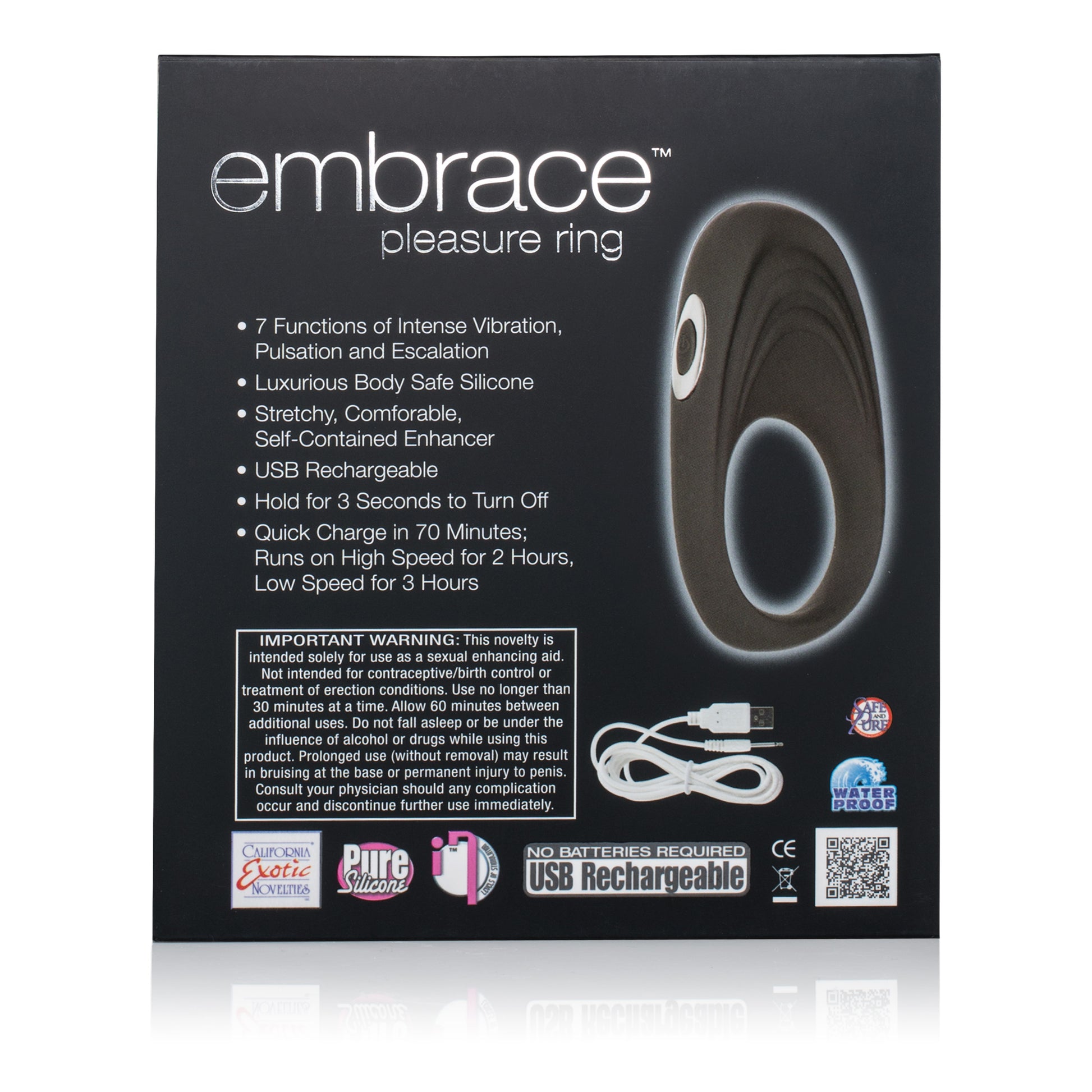 Embrace Pleasure Ring - Gray by CalExotics
