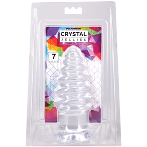 Doc Johnson Crystal Jellies Anal Twist — 7 Inch, Clear - DJ0289-15-CD