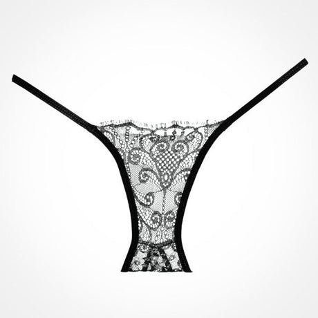Allure Lingerie Enchanted Belle Lace Panty — One Size, Black - ALR-A1005