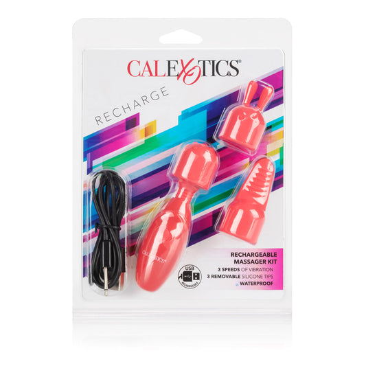 CalExotics Rechargeable Mini Massager Kit with 3 Silicone Tips - SE0062602