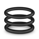 Blush Performance Pure Silicone Cock Rings — 3 Pack, Large, Black - BL-72815