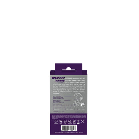 VeDO Thunder Bunny Rechargeable Dual Ring Vibrator — Purple - BU-0605